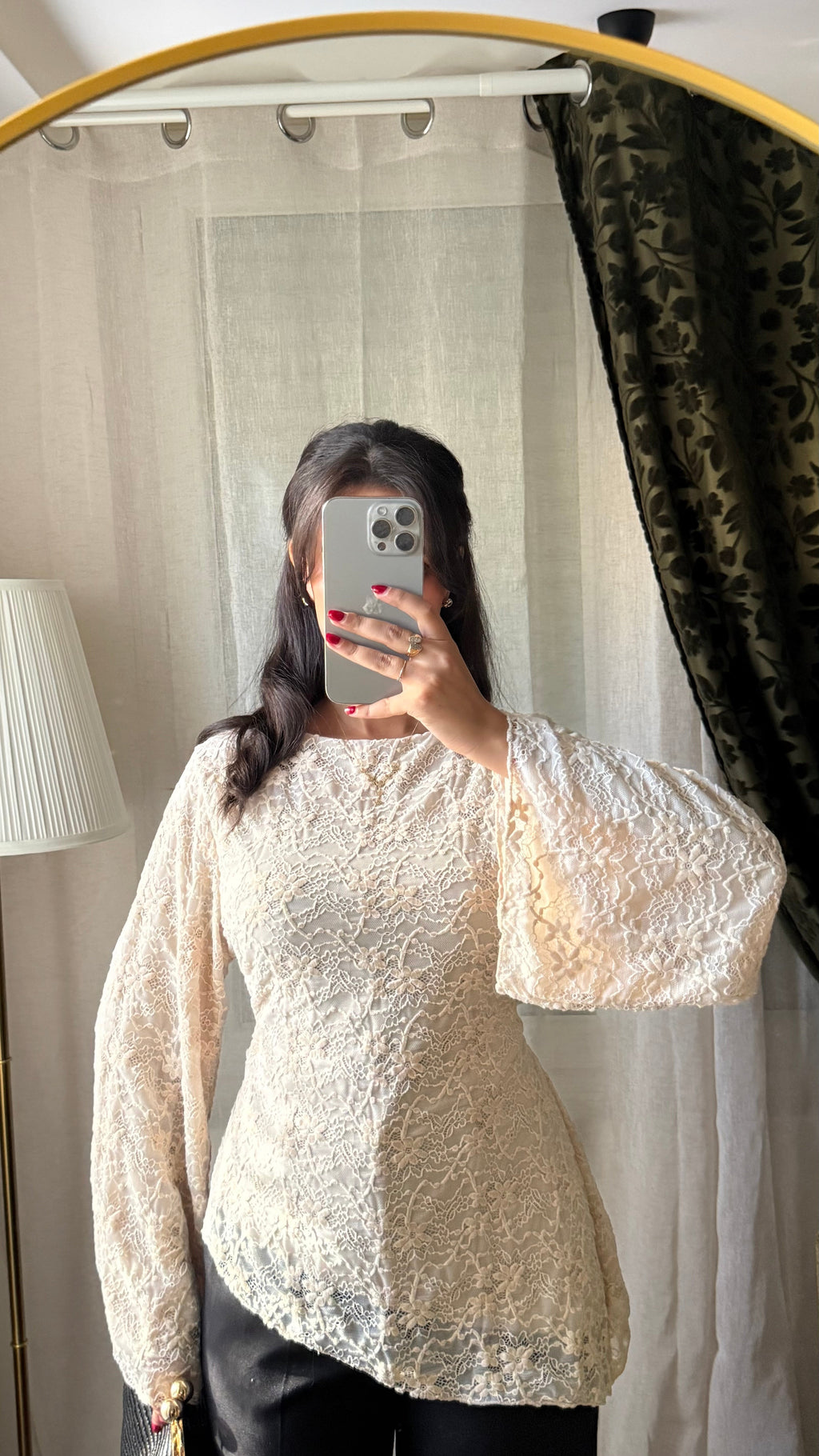 Blouse DENTELLA à nouer dans le dos / ÉCRU