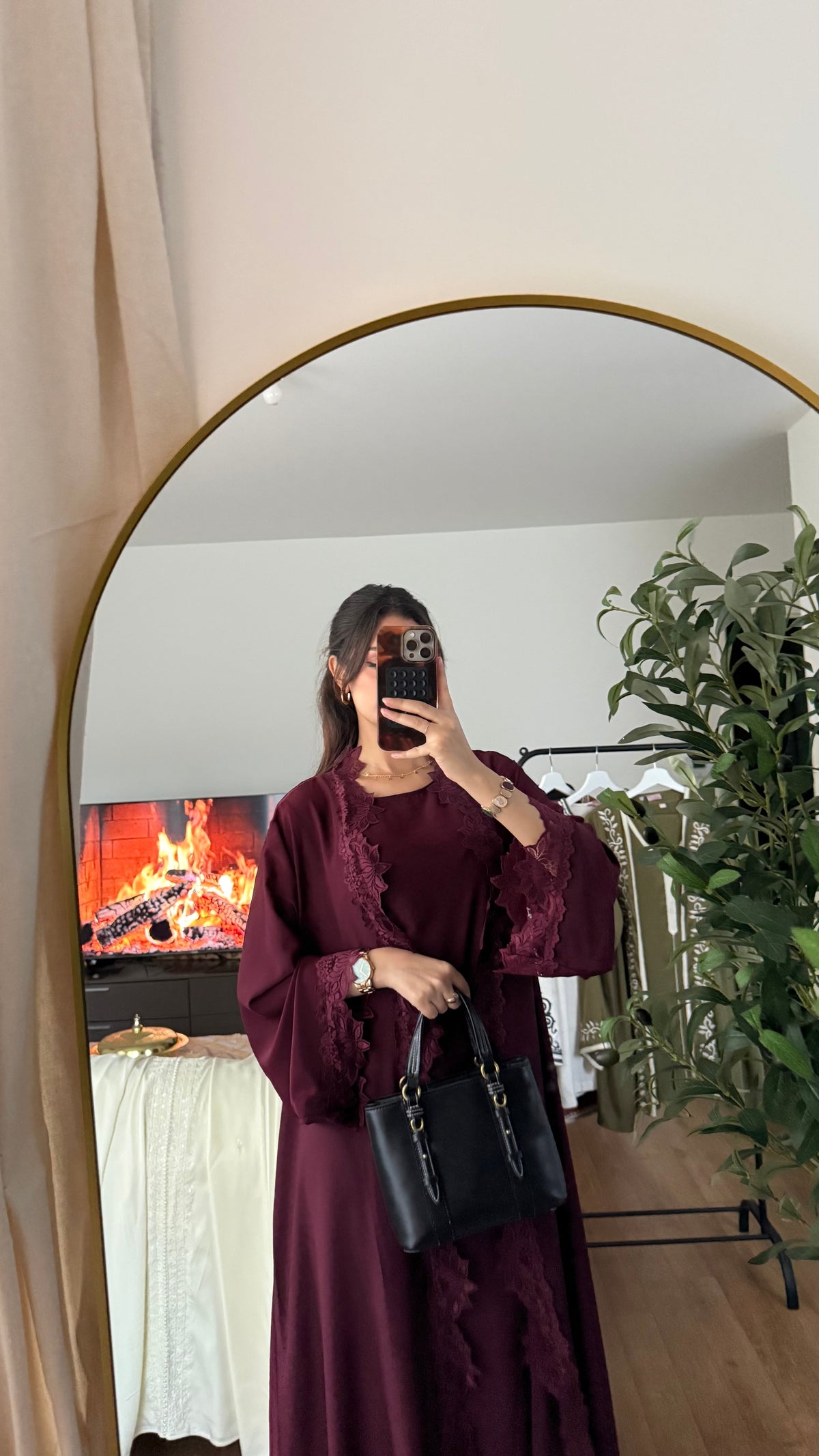 Ensemble Abaya & Kimono Dentelle Femme – Chic & Raffiné