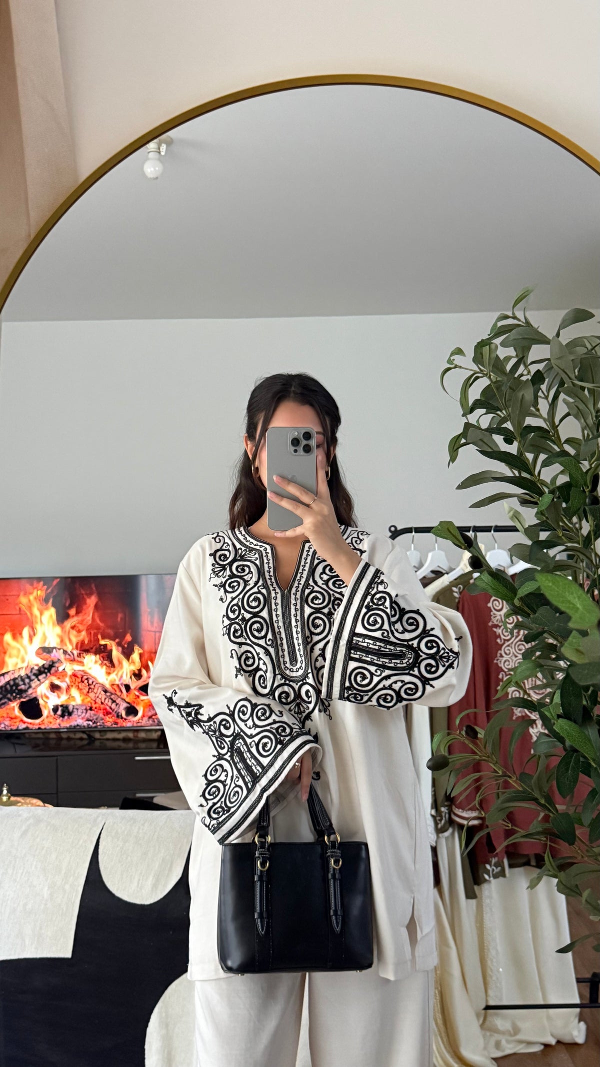 Ensemble Jabador Zahra Brodé Deux Pièces – Tunique & Pantalon Fluide
