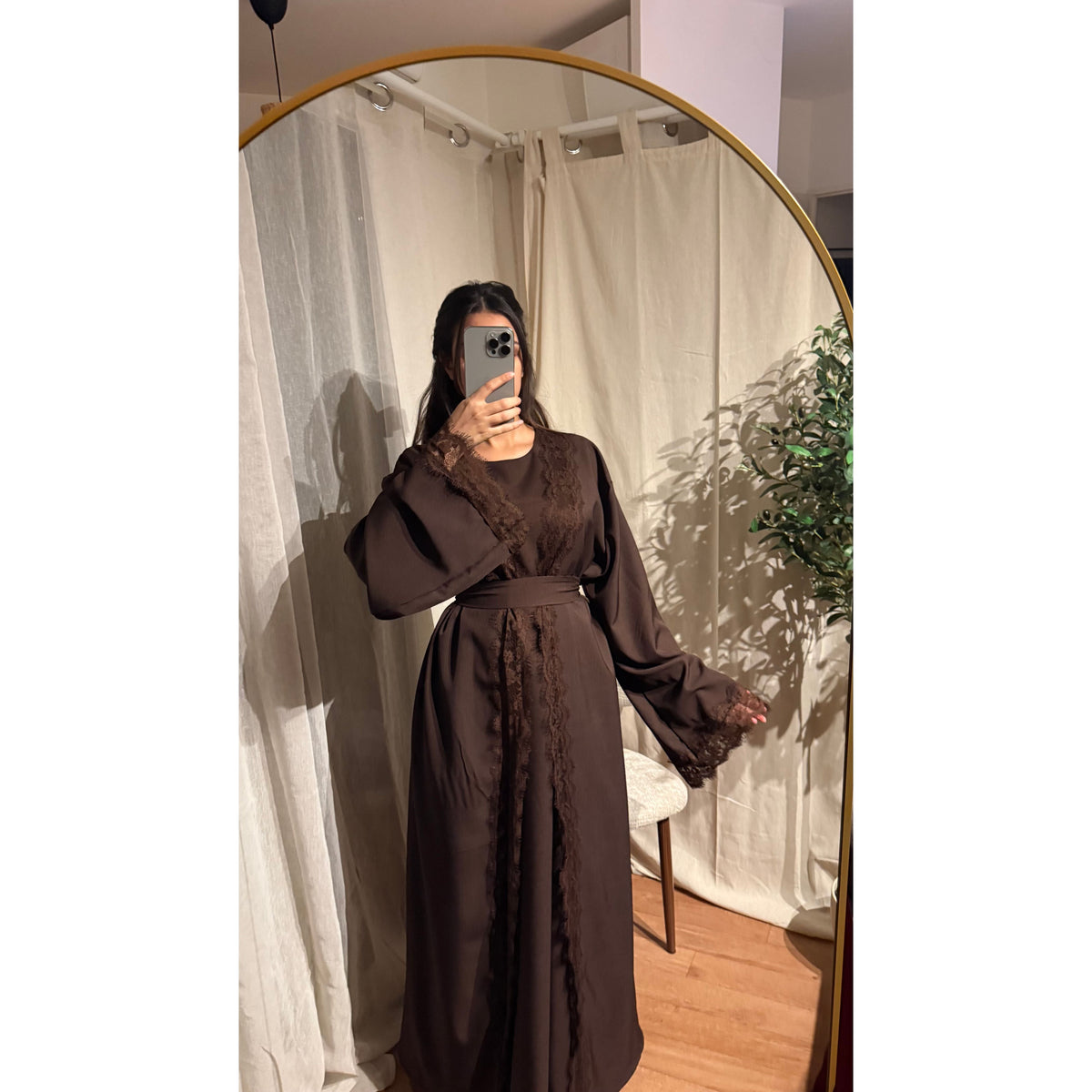 Ensemble Abaya Mesrara en marron
