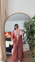 Ensemble Jabador Zahra Brodé Deux Pièces – Tunique Ample & Pantalon Fluide