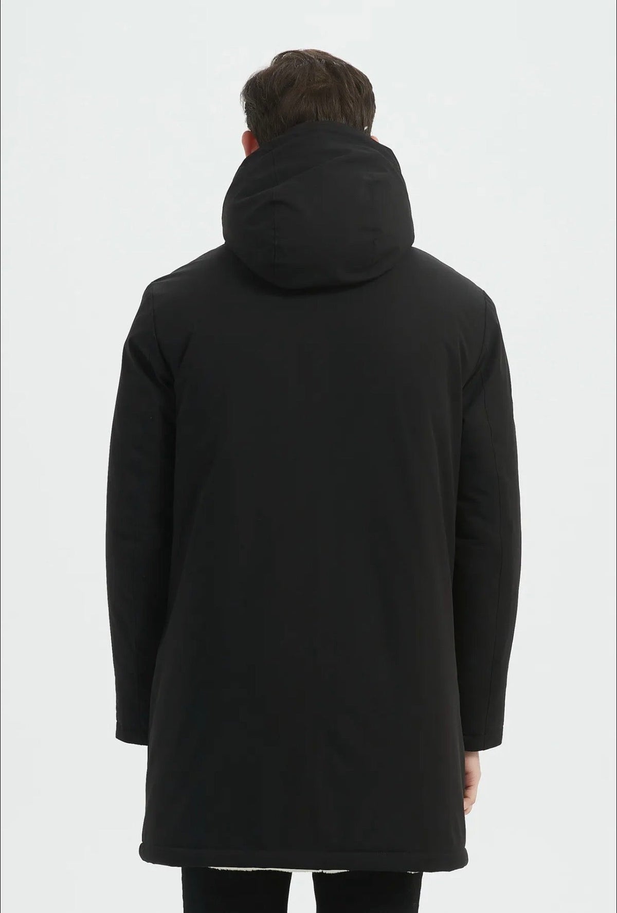 Parka Longue Homme Déperlante & Fourrée – Chaude | Noir & Bleu Foncé