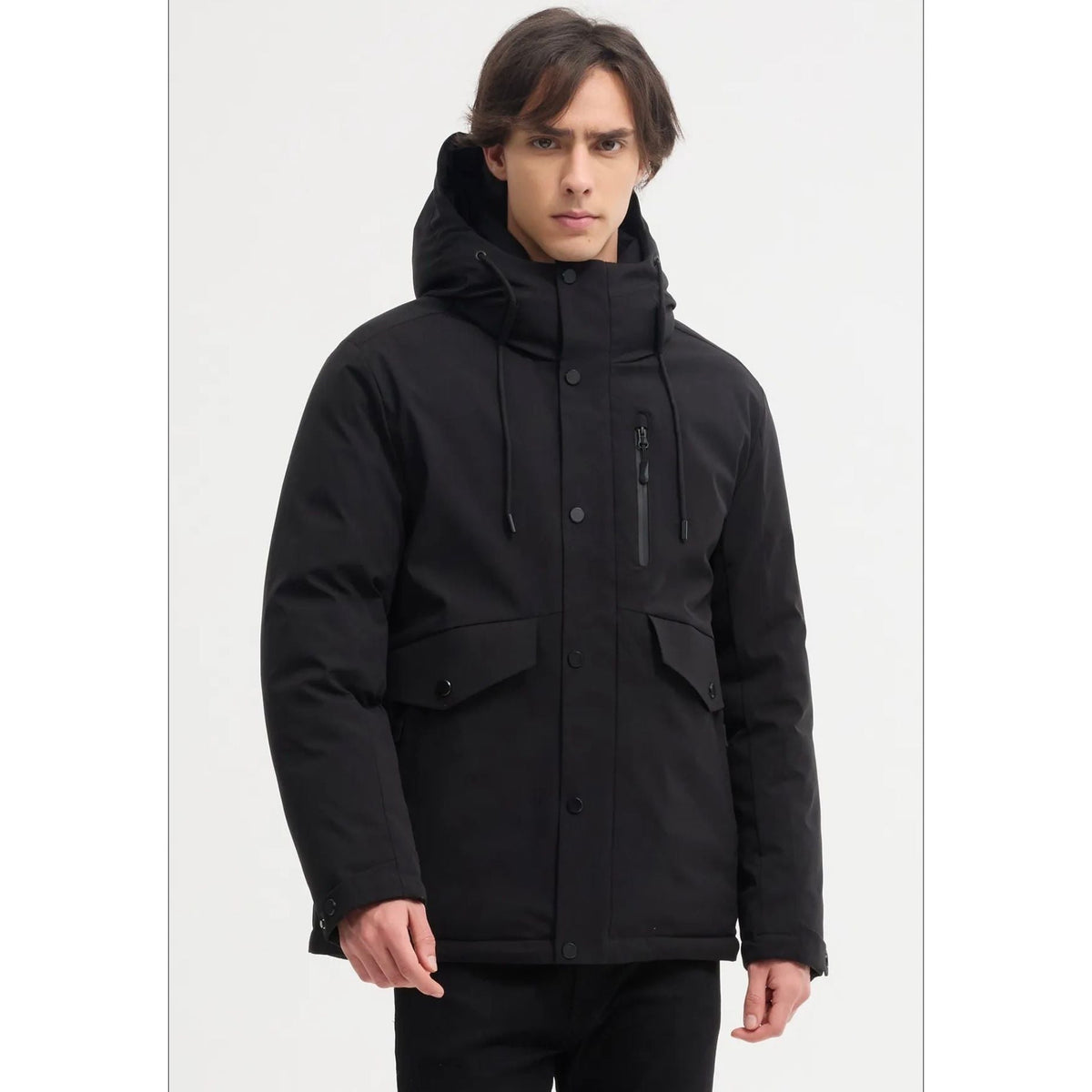 Parka Homme Capuche Noire – Chaude & Confortable pour l'Hiver