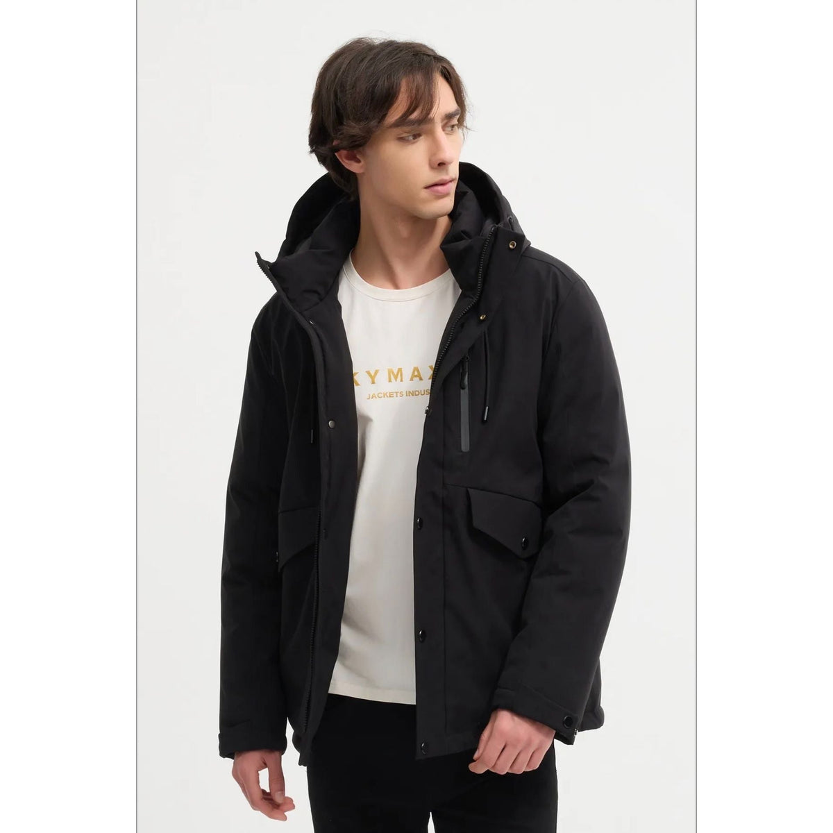 Parka Homme Capuche Noire – Chaude & Confortable pour l'Hiver