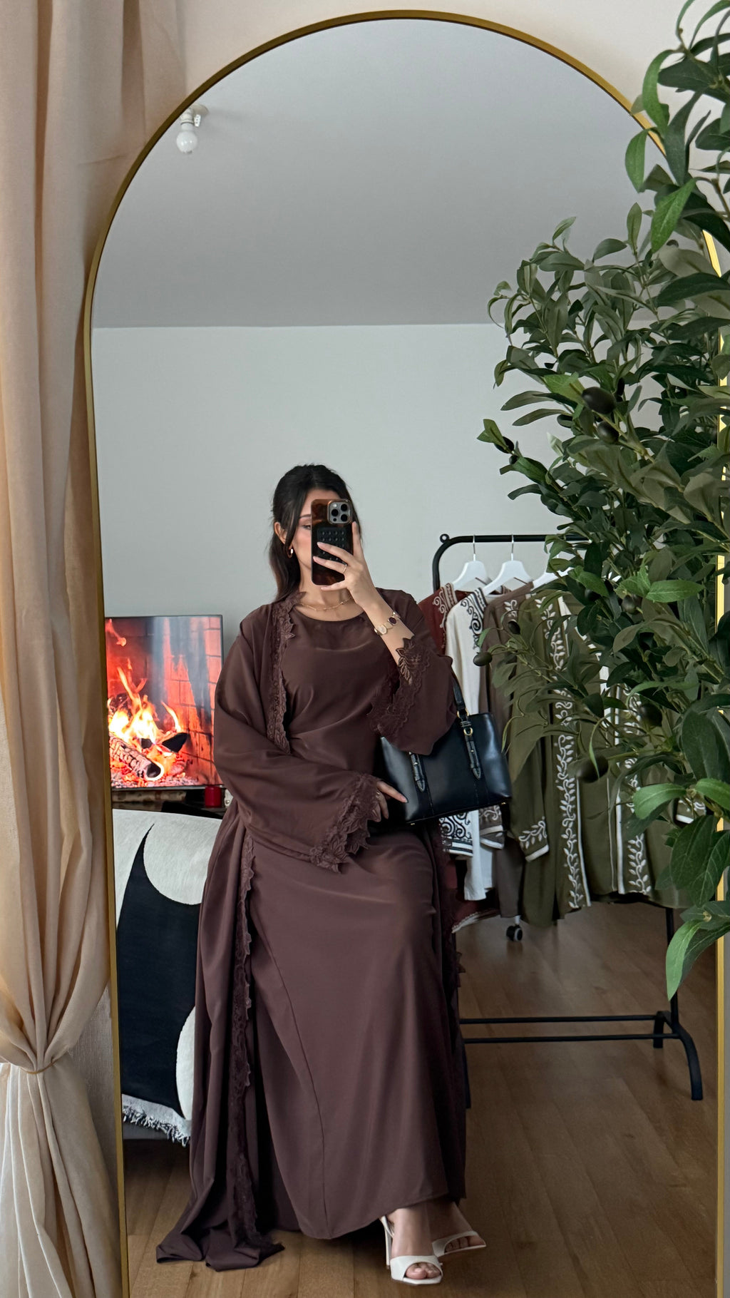 Ensemble Abaya & Kimono Dentelle Femme – Chic & Raffiné
