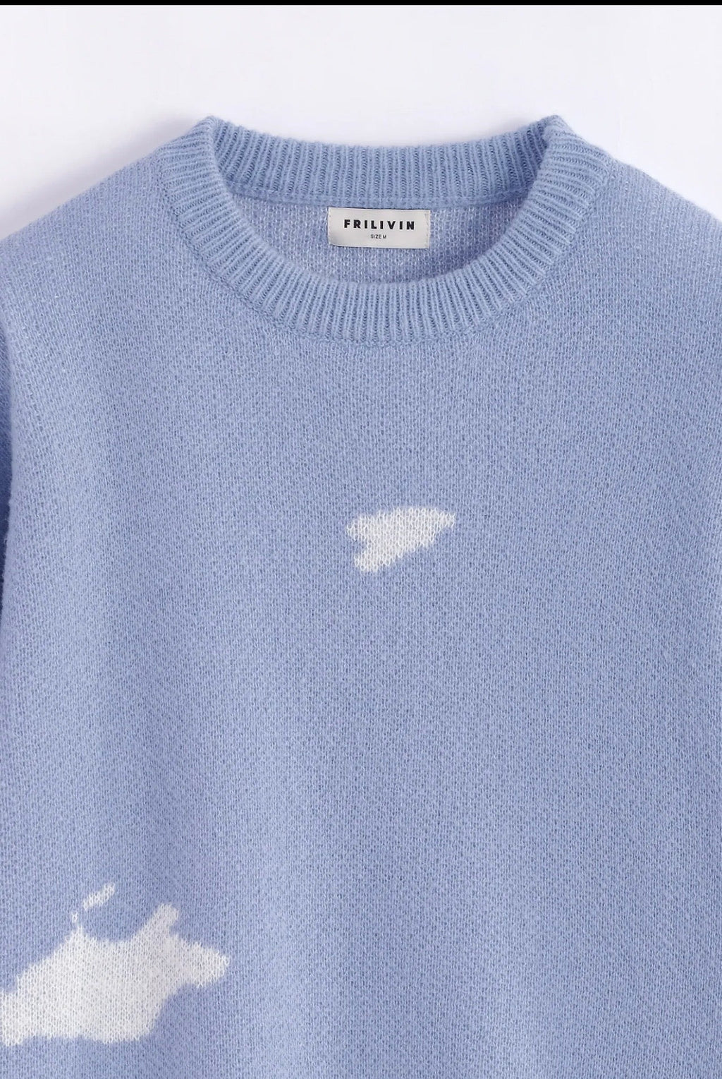 Pull Col Rond Oversize Homme – Beige & Bleu Ciel | Confortable & Tendance