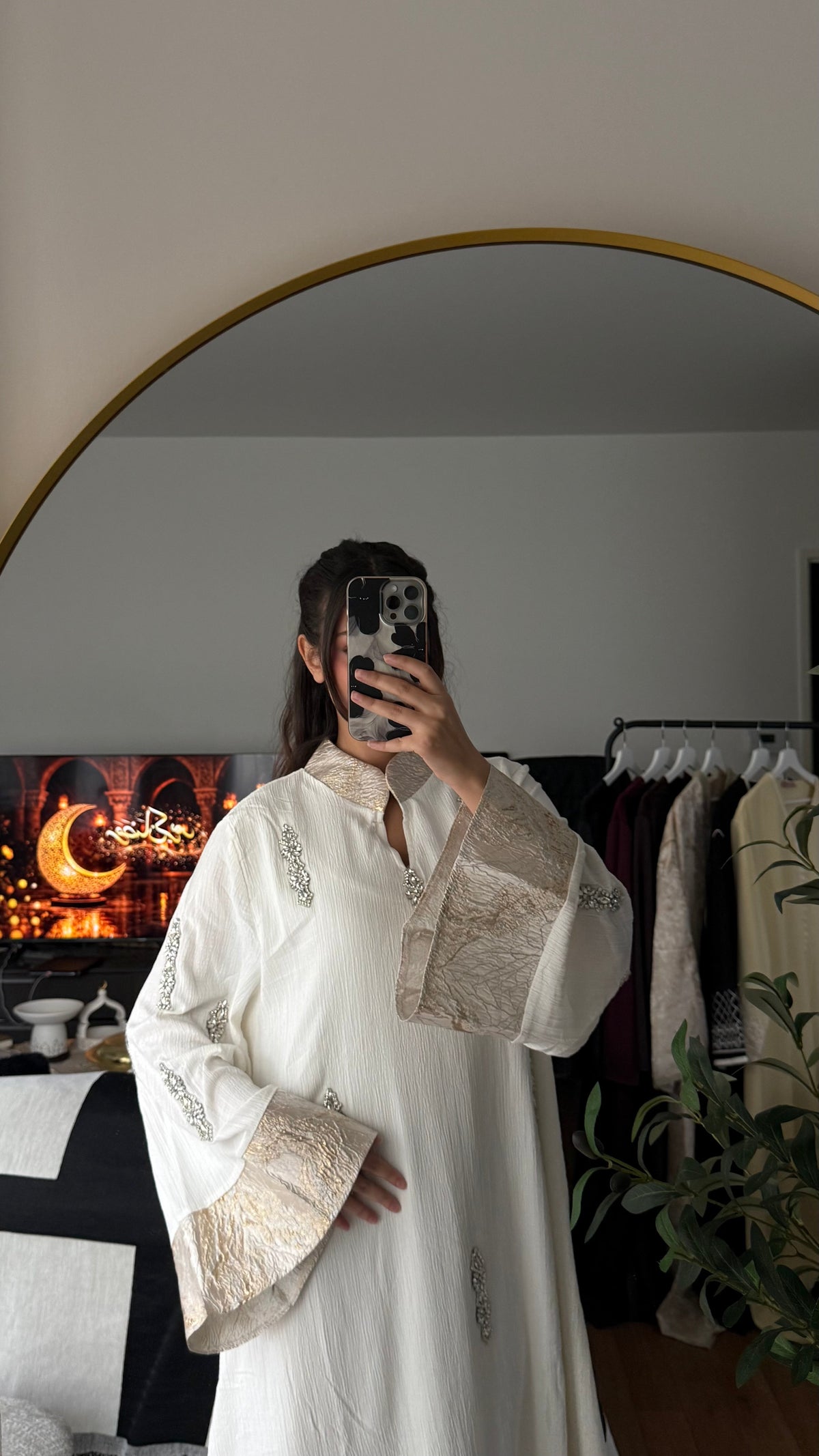 Abaya Premium Cristaux & Brocard – Luxueuse pour Mariage & Cérémonie