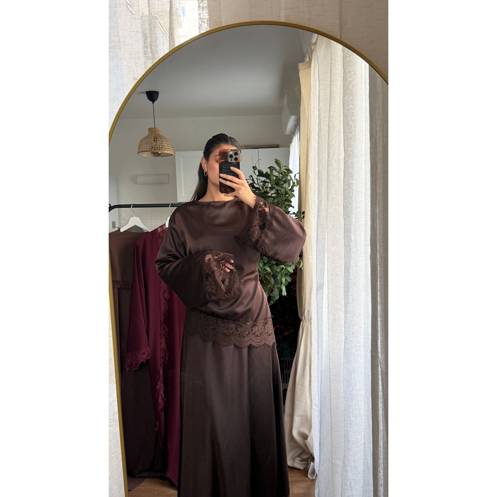 Ensemble Tunique Asymétrique & Jupe Longue Dentelle – Chic & Féminin