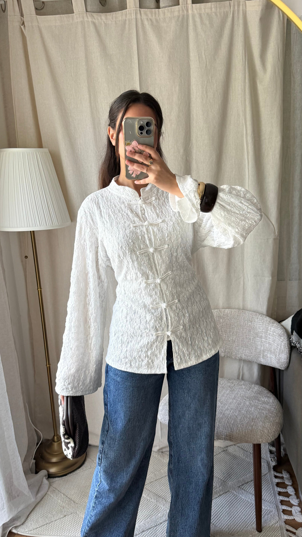 Blouse style mandarin | White