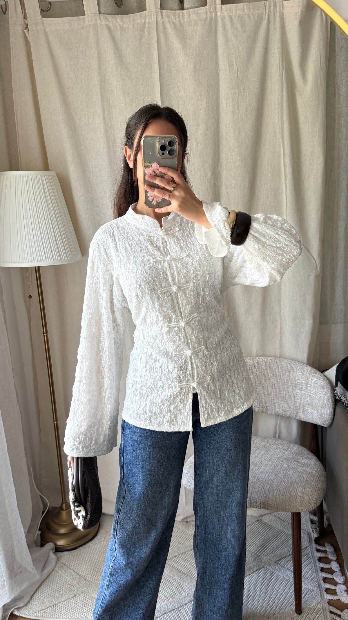 Blouse style mandarin | White