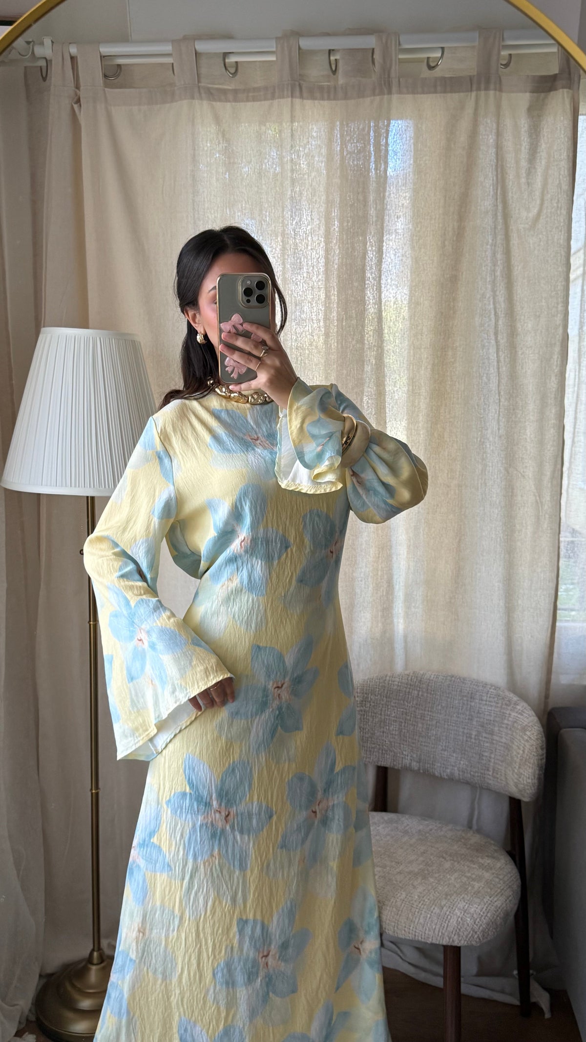 Robe à motifs VANILLE I Jaune