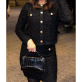 Ensemble Chic Noir Femme – Veste Texturée & Pantalon Élégant