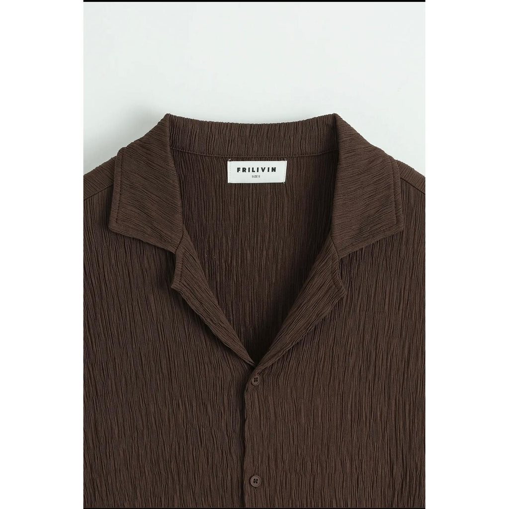 Ensemble Chemise & Short Marron Homme – Style Estival Minimaliste