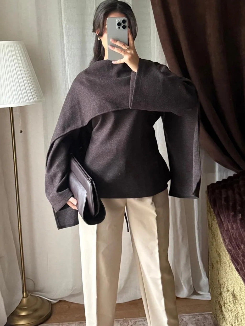 Blouse à Cape – Noire