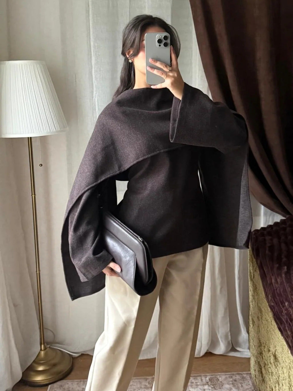 Blouse à Cape – Noire