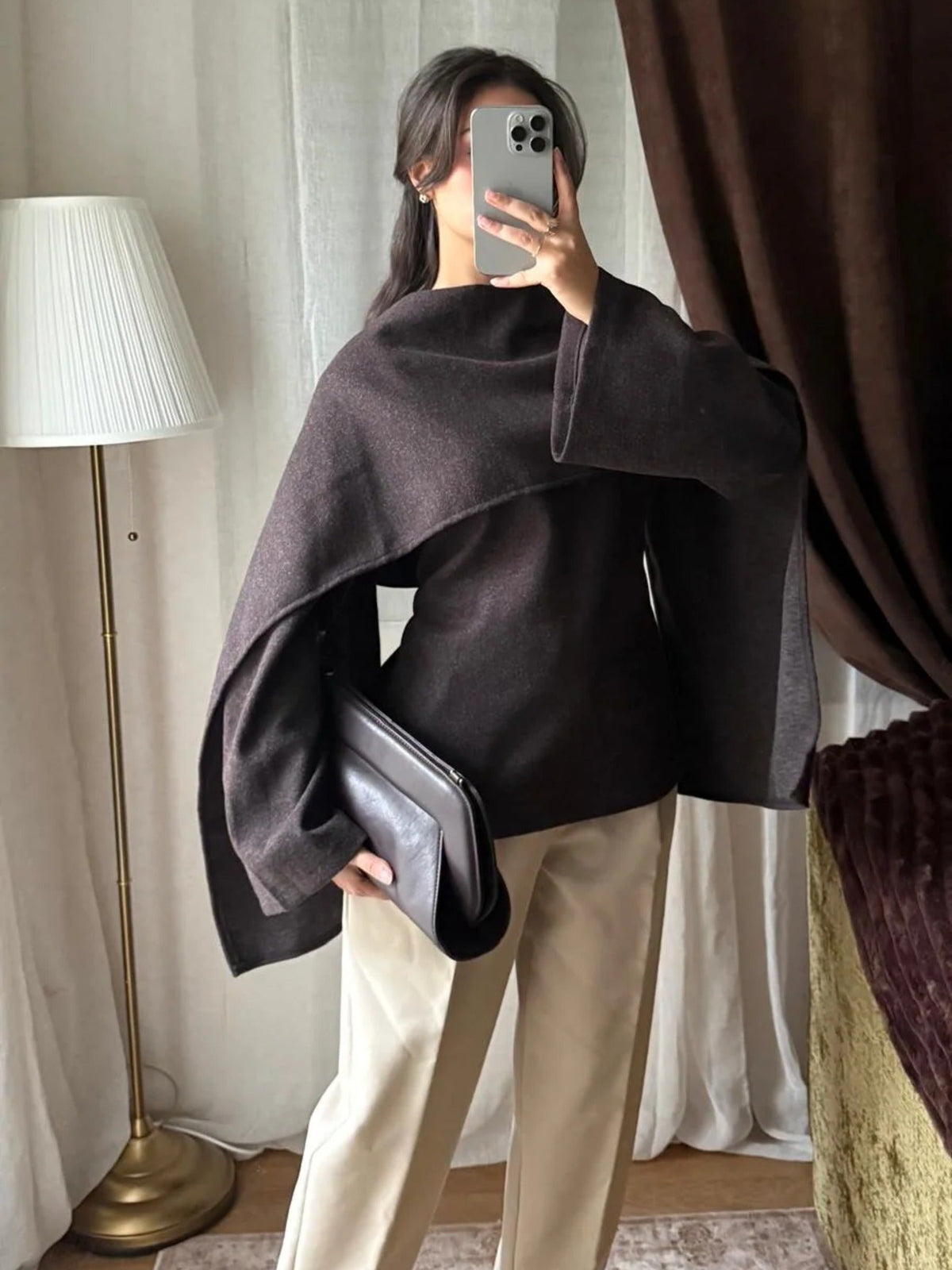 Blouse à Cape – Noire