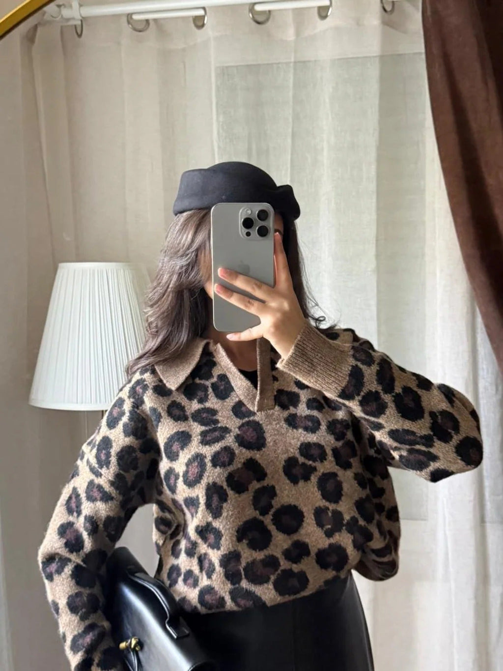 Pull Léopard Col Polo