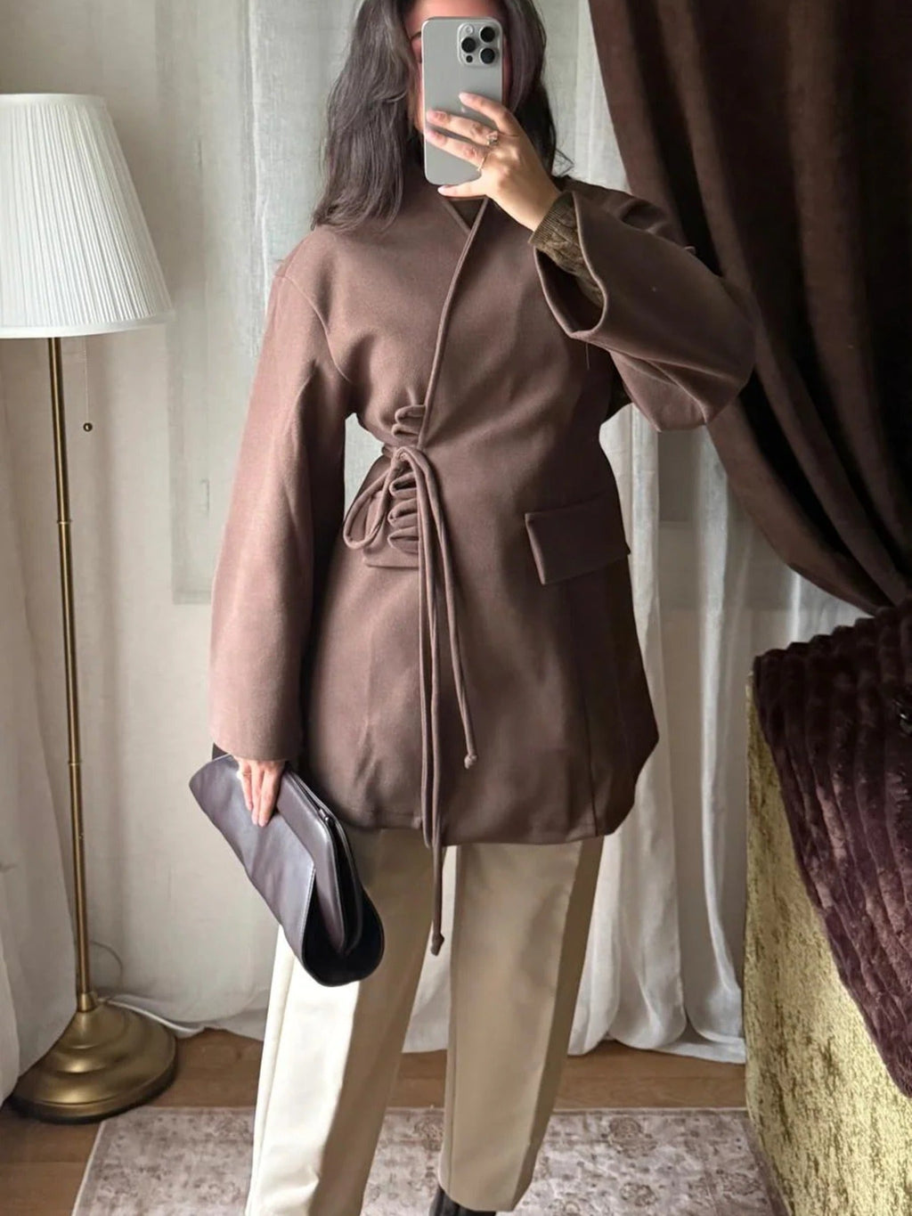 Veste à Laçage – Marron